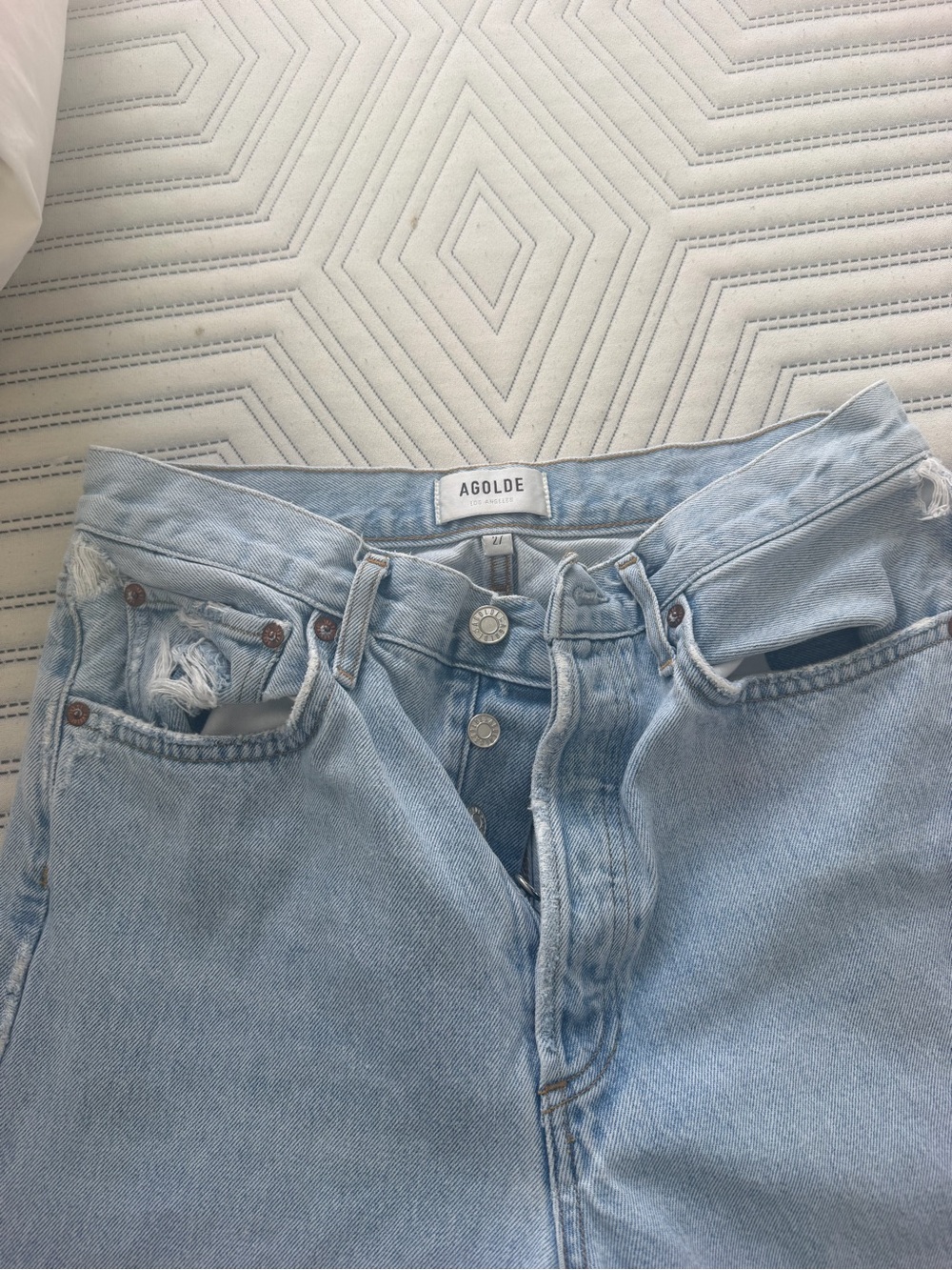 Agolde Light Blue Straight Leg Jeans